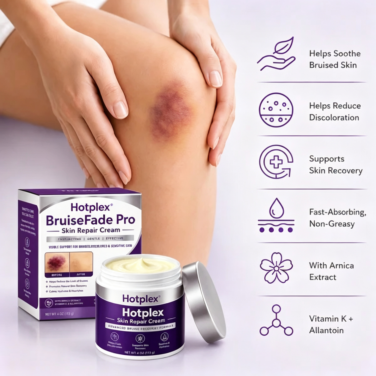 Bruise Fade Pro™ Advanced Bruise Recovery Cream – Arnica & Vitamin K Skin Repair Formula