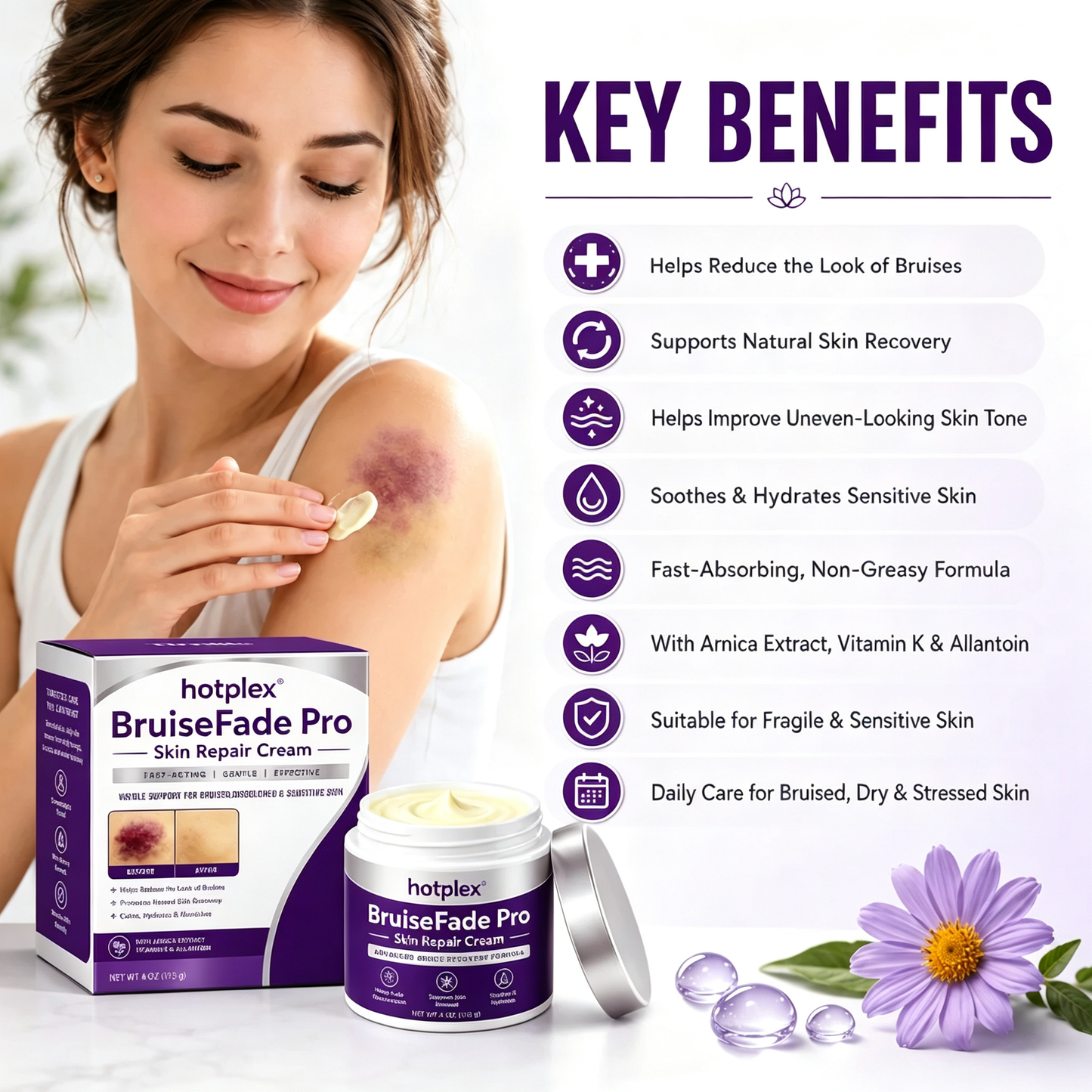 Bruise Fade Pro™ Advanced Bruise Recovery Cream – Arnica & Vitamin K Skin Repair Formula